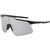 Chromatic Reflective Sports Sunglasses - Wide Frame Cycling & Outdoor Wind Goggles with Mirrored Lens (Black Frame White Mirror)