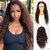 Lace Front Synthetic Wig for Women: Brown Middle Part Long Curly Hair with Bouncy Ringlets (FM0815 4#)