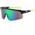 YUSHA 9338 Sports Sunglasses for Men & Women, Polarized Cycling Glasses, UV Protection Windproof Goggles for Outdoor Running, Hiking, Motorcycle (Sand Black Ice Blue)