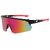 YUSHA 9338 Sports Sunglasses for Men & Women, Polarized Cycling Glasses, UV Protection Windproof Goggles for Outdoor Running, Hiking, Motorcycle (Sand Black Ice Blue)
