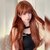 Hazelnut Ash Brown Long Wavy Lace Front Wig - Natural Looking Synthetic Hair with Full Cap (Rose Red Hair Net+Clips+Comb, Rose Mesh Collect Item Get Hair Net)
