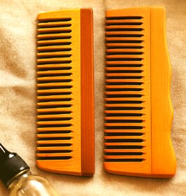 Neem Wood Comb Set - Eco-Friendly Antibacterial Hair Care pack of two