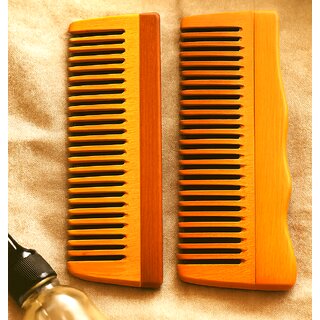 Neem Wood Comb Set - Eco-Friendly Antibacterial Hair Care pack of two