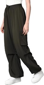 MULTIWA Women Loose Fit Parachute Cargo Pants for Woman, Trousers for Women High Waist, Cargo Pants for Women High Waist, Lightweight and Comfortable Cargo with Multiple Pockets for Girls and Women