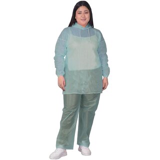 MULTIWA Waterproof Rain Coat for Women with Pants Polyester Waterproof Rain Coat Women Rain Coat, Rain Poncho for women Waterproof, Women's Rainwear set FREE SIZE