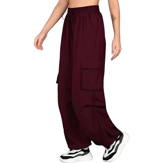 MULTIWA Women Loose Fit Parachute Cargo Pants for Woman, Trousers for Women High Waist, Cargo Pants for Women High Waist, Lightweight and Comfortable Cargo with Multiple Pockets for Girls and Women