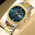 VAVA VOOM Men's Business Chronograph Watch | Date Display, Quartz Movement, Water Resistant (2851-LAN-SAN Blue Gold)