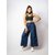 MULTIWA Women Soft Denim Baggy Cutout Pant (Blue) (M)