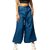 MULTIWA Women Soft Denim Flared Belt Pant (M, Dark Blue)