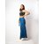MULTIWA Women Soft Denim Flared Belt Pant (M, Dark Blue)