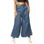 MULTIWA Women Soft Denim Flared Belt Pant (L, Light Blue)