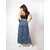 MULTIWA Women Soft Denim Flared Belt Pant (L, Light Blue)