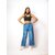 MULTIWA Women Soft Denim Cargo Sailor Pant (M, Light Blue)