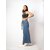 MULTIWA Women Soft Denim Flared Belt Pant (M, Light Blue)