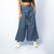 MULTIWA Women Soft Denim Flared Belt Pant (M, Light Blue)