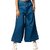 MULTIWA Women Soft Denim Flared Belt Pant (2XL, Dark Blue)