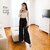 MULTIWA Ethnic Women Girls Rayon Pleats Palazzo Pants || Pleated Palazzo || Flared Pants || Stylish Pants || Wide Leg Pants Black