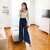 MULTIWA Ethnic Women Girls Rayon Pleats Palazzo Pants || Pleated Palazzo || Flared Pants || Stylish Pants || Wide Leg Pants Navy Blue