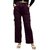 MULTIWA Ribbed Cargo Ankle Pant Regular Fit Trouser Pants | Solid High Waist with Pockets Cargo Pants | Ribbed Drawstring Cargo Pants Maroon