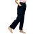 MULTIWA Ribbed Cargo Ankle Pant Regular Fit Trouser Pants | Solid High Waist with Pockets Cargo Pants | Ribbed Drawstring Cargo Pants Navy Blue