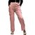 MULTIWA Ribbed Cargo Ankle Pant Regular Fit Trouser Pants | Solid High Waist with Pockets Cargo Pants | Ribbed Drawstring Cargo Pants Pink