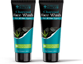 Forever bliss Charcoal Face Wash with Activated Charcoal for Oil Control For Healthy Glowing skin  Suitable for All Ski