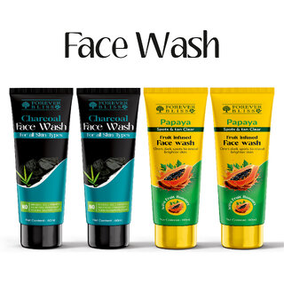 Forever bliss Day  Night Face Cleansing Combo With Brightening Papaya and charcol Face Wash 60ml4