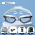 Anti-Fog Swimming Goggles with Nose Clip & Ear Plugs, HD Wide Lens for Adults, Prescription-Ready (Blue Plated Four-Piece Set)