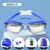 Anti-Fog Swimming Goggles with Nose Clip & Ear Plugs, HD Wide Lens for Adults, Prescription-Ready (Blue Plated Four-Piece Set)