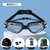 Anti-Fog Swimming Goggles with Nose Clip & Ear Plugs, HD Wide Lens for Adults, Prescription-Ready (Blue Plated Four-Piece Set)