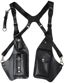 Vintage Tactical Chest Bag - Unisex Crossbody Sling Pack for Outdoor Motorcycle Riding (Black)