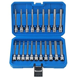 Buy 20-Piece Hex Bit Socket Set, Long Armor Coated Screwdriver & Nut ...