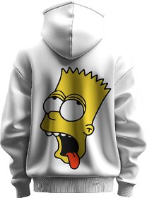BULL CLOTHING Stylish Graphic White Hoodie  60 Cotton, 40 Polyester  280 GSM Fleece for Comfort and Durability (M)