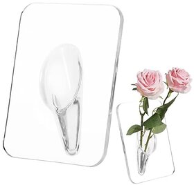 2 Pcs Photo Frame Shaped Clear Acrylic Flower Vase 5.9 x 7.8 x 2.3 in Rectangular Table Vase Modern Home Decor Vases for Floral Arrangement Hydroponics Plants Office Decoration