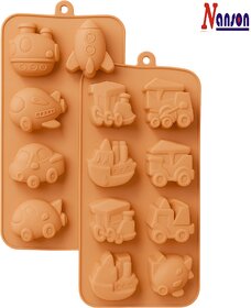 Nanson 8-Cavity Silicone Baking Mold  Pack of 2  Multi Animal Shape Lion Butterfly Frog Muffin  Cupcake Trays  Idea