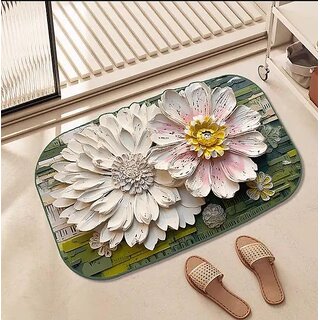 5D Waterproof Bathroom Carpet | Anti-Slip Stereoscopic Mat with Colorful Flower Design for Bathroom & Home