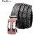Automatic Buckle Men's Leather Belt with Letter B Design & Genuine Buffalo Grain (2326 Gold Buckle + Bison Pattern_110cm)