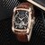 OUYAWEI Men's Automatic Watch with Leather Strap, Classic Water-Resistant Mechanical Wristwatch for Men (Black Case Black Dial)