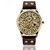 Men's Vintage Bronze Skeleton Automatic Mechanical Watch Retro Fashion Casual Style (Brown Strap)