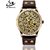 Men's Vintage Bronze Skeleton Automatic Mechanical Watch Retro Fashion Casual Style (Brown Strap)