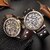 Men's Vintage Bronze Skeleton Automatic Mechanical Watch Retro Fashion Casual Style (Brown Strap)