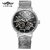 T-Winner Men's Automatic Mechanical Watch with Stainless Steel Mesh Strap, Water Resistant & Skeleton Dial (Gold Case Black Dial)