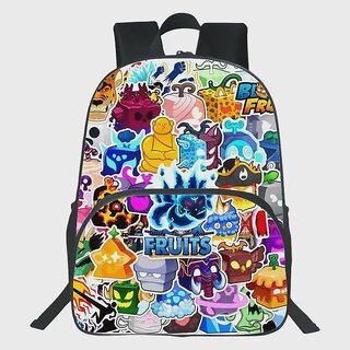 Blox Fruits Devil Fruit Round Front Pocket Backpack for Kids, Unisex School Bag (Round Front Pocket-01_30.5 cm)