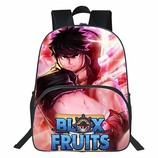Bloxs Fruits bedrukte schooltas kinderen cartoon rugzak 40,6