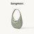 Songmont Luna Bag: Designer Moon-shaped Shoulder Bag in Premium Leather for Autumn (Black_26.5x7x23 cm)