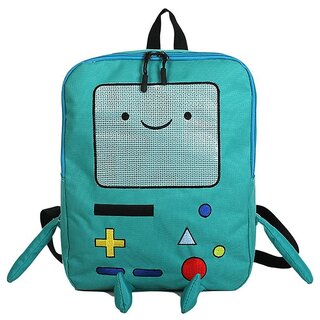 Adventure Time BMO Backpack Cute Anime Cosplay Unisex School Bag Cartoon Character Rucksack (Green_20 inches)