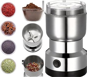 Nima Stainless Steel Electric Grinder 300ml - Portable Mixer Grinder for Home & Office