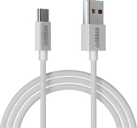 Orban USB Type-A to Type-C 45W Fast Charging Cable  Durable PVC Mold  1.2M Length  High-Speed Data Transfer (White)