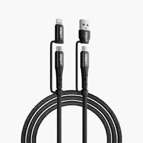 Orban 4-IN-1 Fast Charging Cable Braided + Metal Shell 1.2M Length Multi-Connector USB for Smartphones Tablets