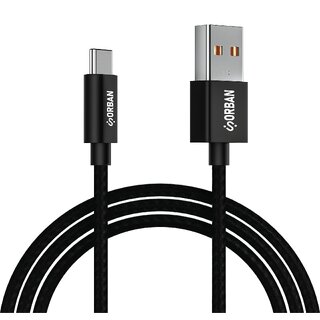 Orban USB Type-A to Type-C 25W Fast Charging Cable  Durable PVC Mold  1.2M Length  High-Speed Data Transfer (Black)